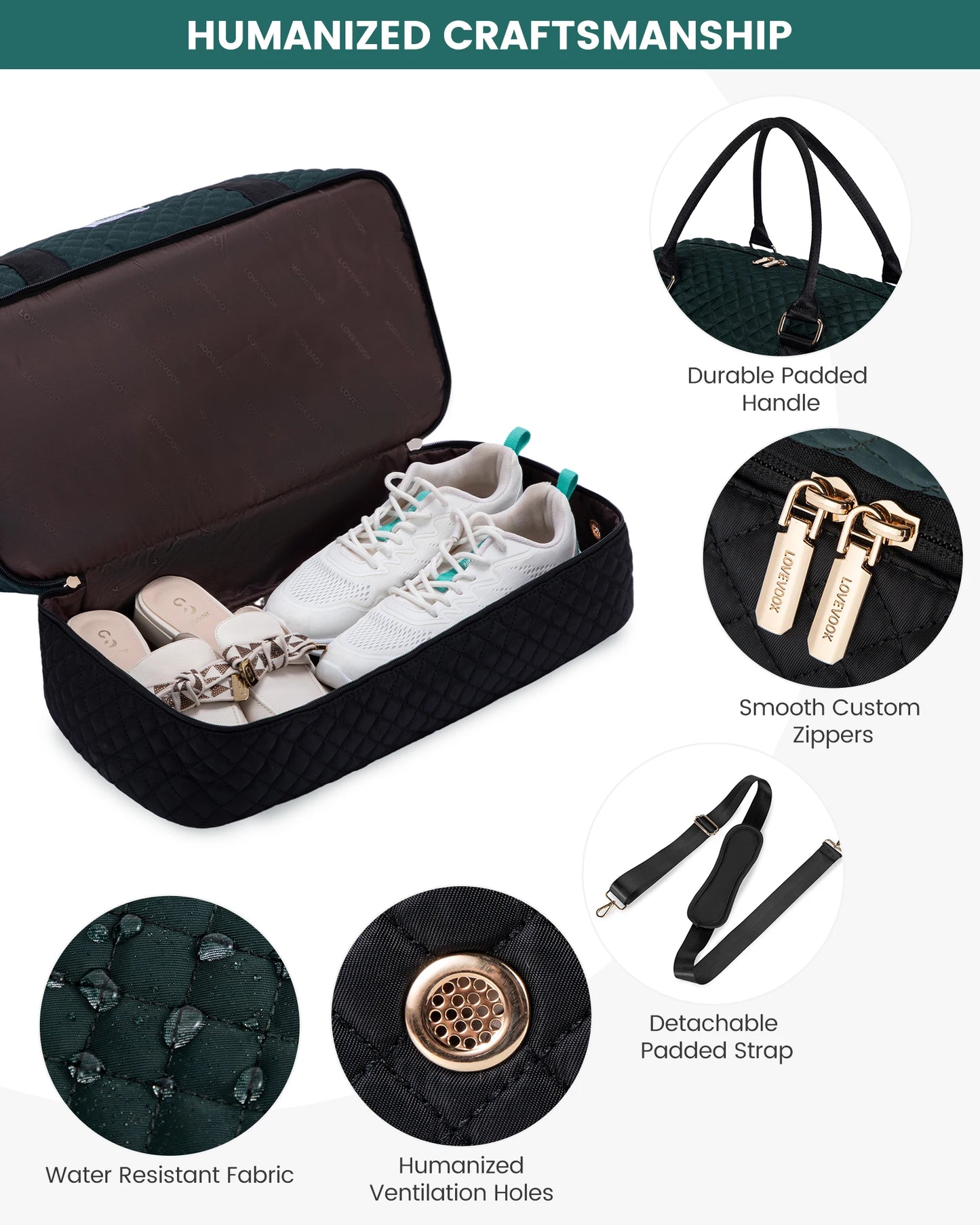 LOVEVOOK Designer Custom Quilted Travelling Carry on Duffle Bag Ladies Duffel Gym Sports Luggage Travel Bags for Women Teens
