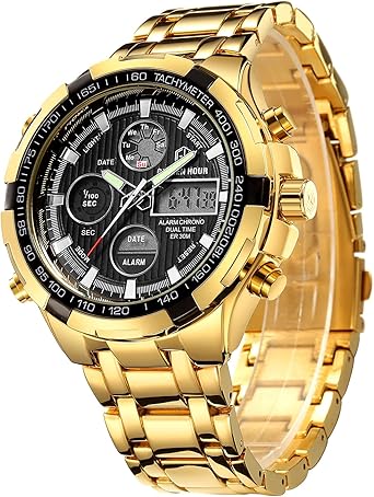 GOLDEN HOUR Luxury Stainless Steel Analog Digital Watches for Men Male | Bangladesh