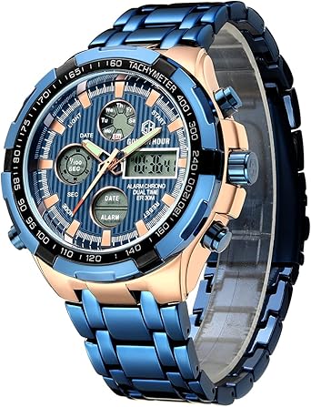 GOLDEN HOUR Luxury Stainless Steel Analog Digital Watches for Men Male | Bangladesh