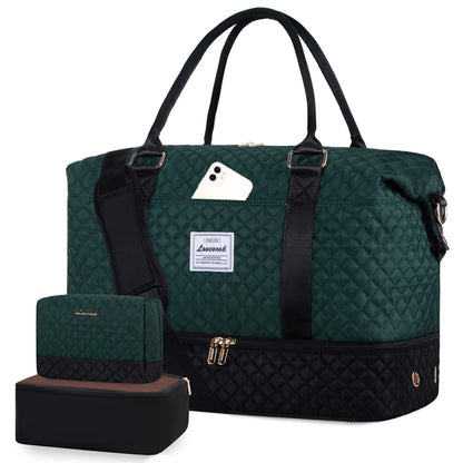 LOVEVOOK Designer Custom Quilted Travelling Carry on Duffle Bag Ladies Duffel Gym Sports Luggage Travel Bags for Women Teens