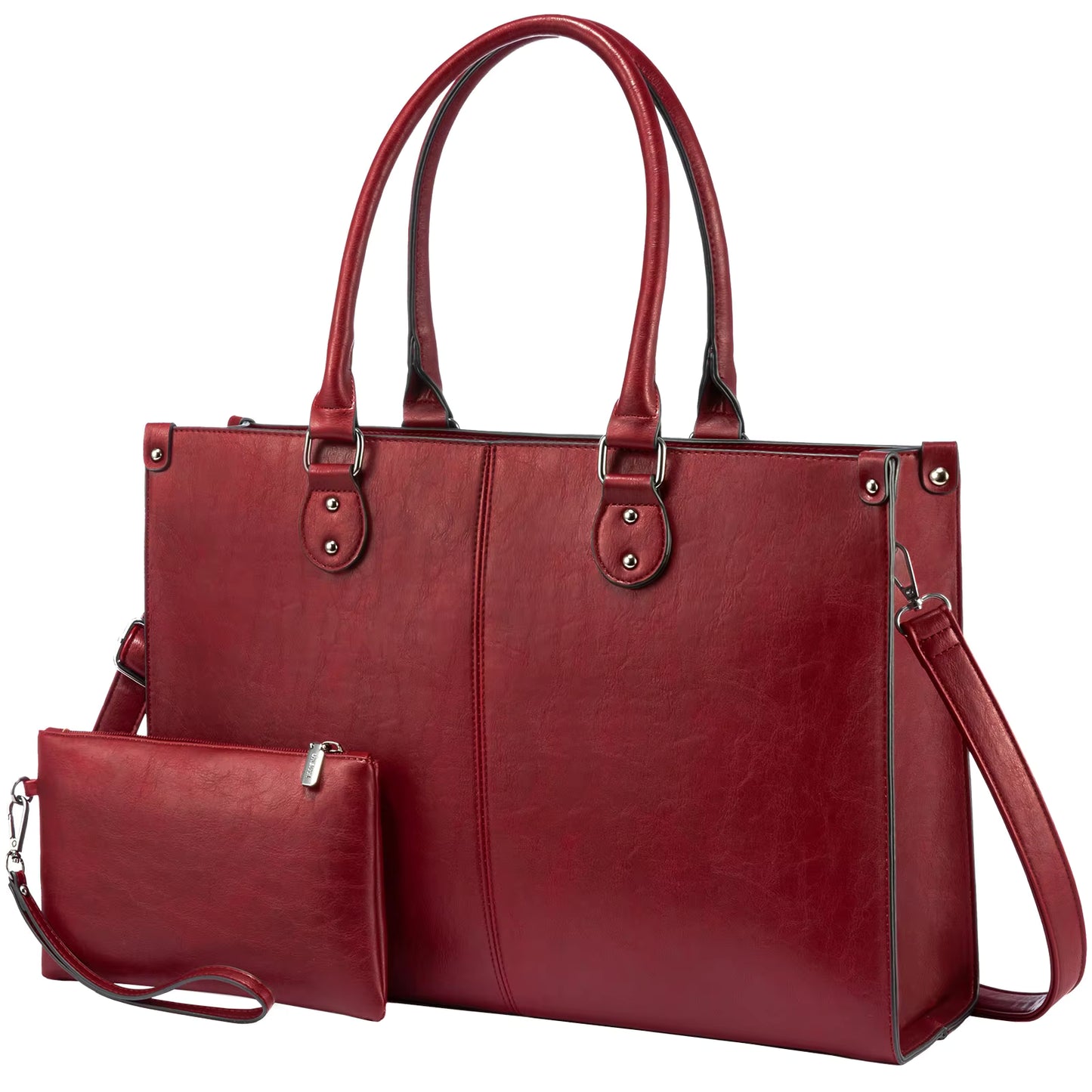 LOVEVOOK Vintage Leather Laptop Tote – 15.6" | Elegance on the Go