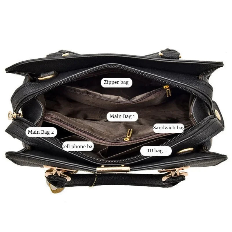 FOXER Handbag for Women Crossbody Bag PU Portable Bucket Bag Ladies Messenger Bags Tote Bags
